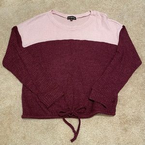 Waffle color block sweater